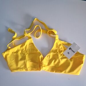 Fused Yellow Bikini Top